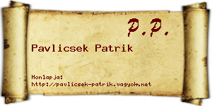 Pavlicsek Patrik névjegykártya