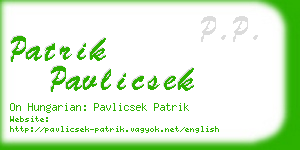 patrik pavlicsek business card